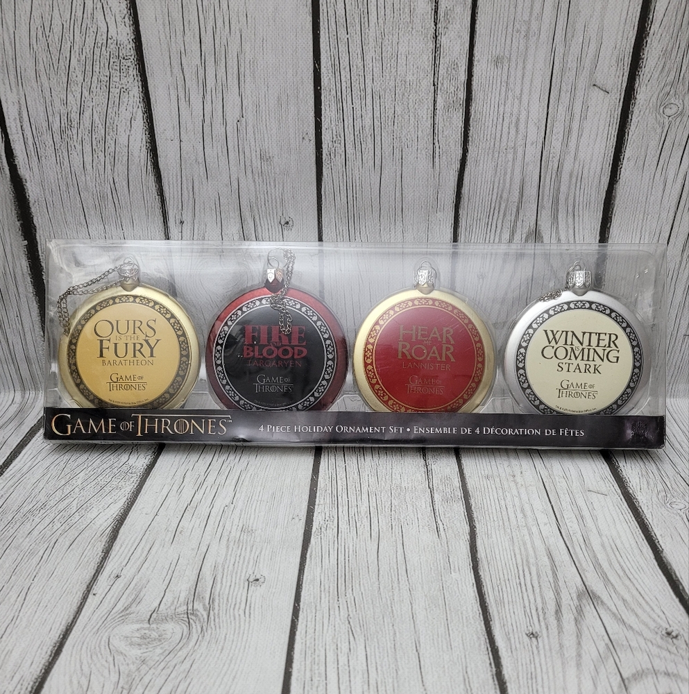 Kurt Adler Game of Thrones 4-piece Christmas Ornament Set